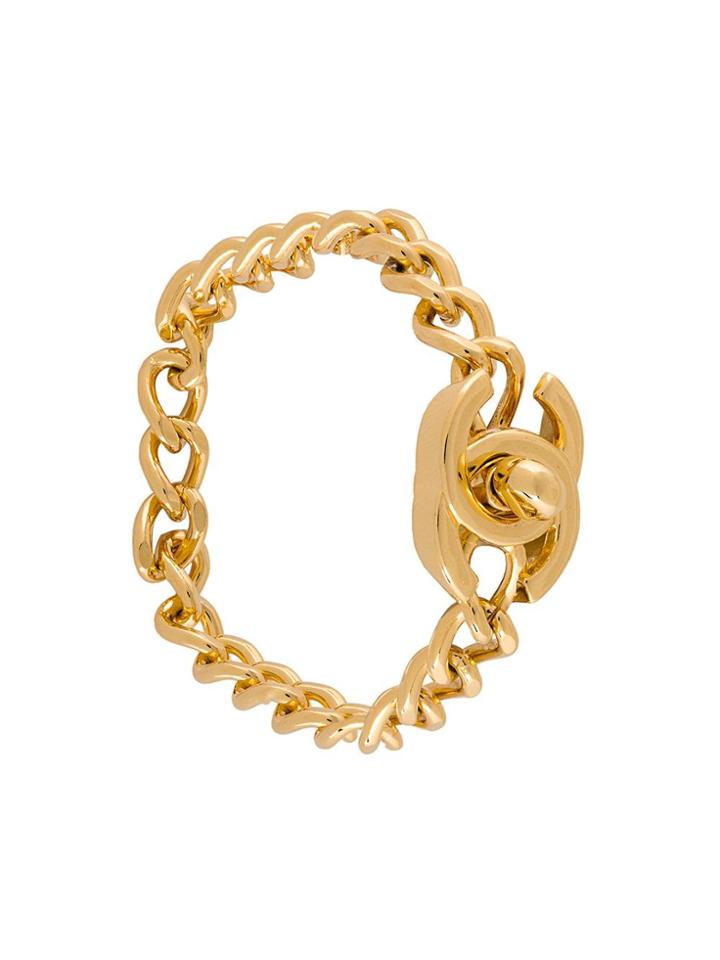 Chanel Vintage Turnlock Chain Bracelet - Metallic