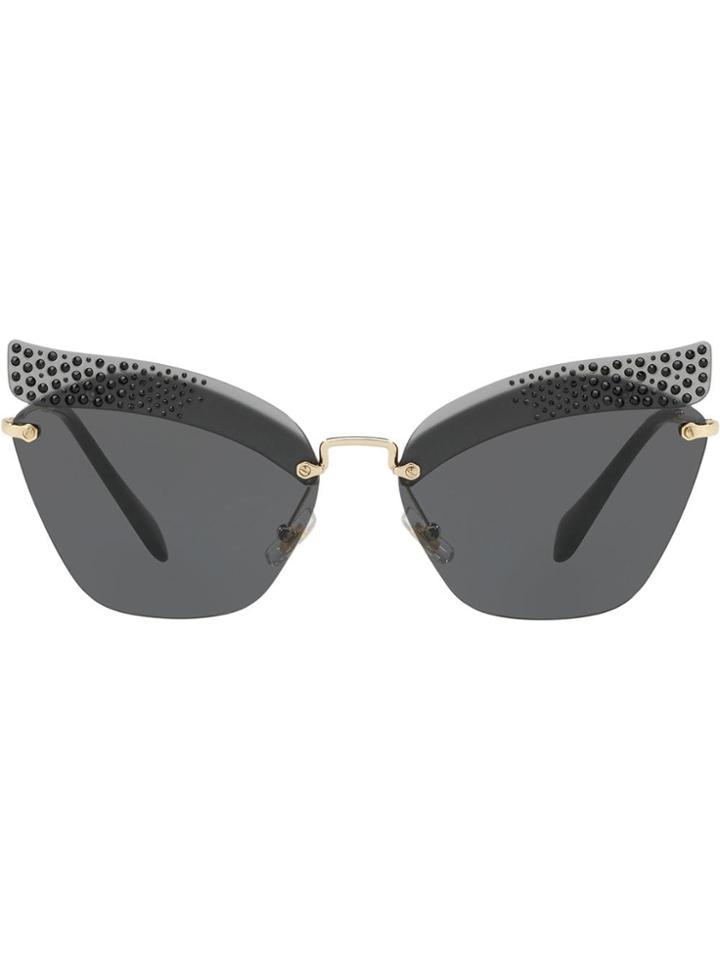 Miu Miu Miu Miu Folie Rhinestone Eyewear - Grey
