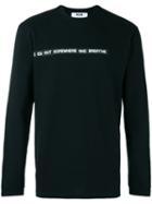 Msgm Quote Print Sweatshirt, Men's, Size: Large, Black, Cotton