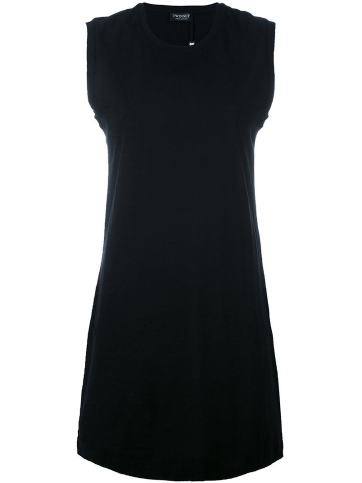 Twin-set Long Sleeveless T-shirt, Women's, Size: Xxs, Black, Cotton