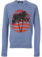 Dsquared2 Palm Tree Sweatshirt, Men's, Size: Xl, Blue, Cotton/spandex/elastane