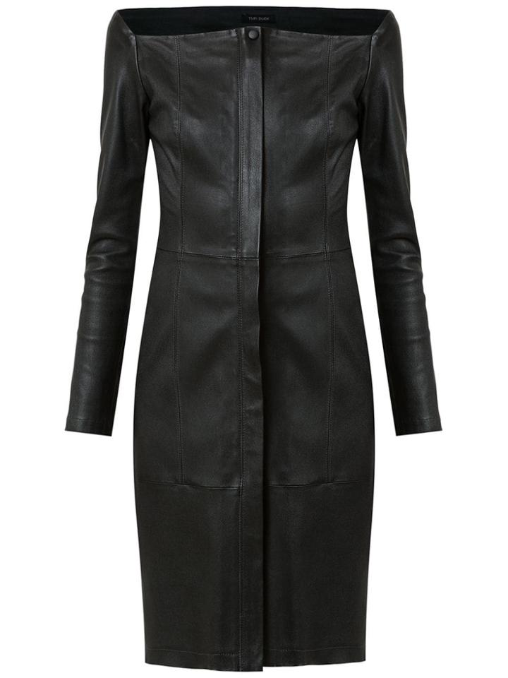 Tufi Duek Leather Short Dress - Black