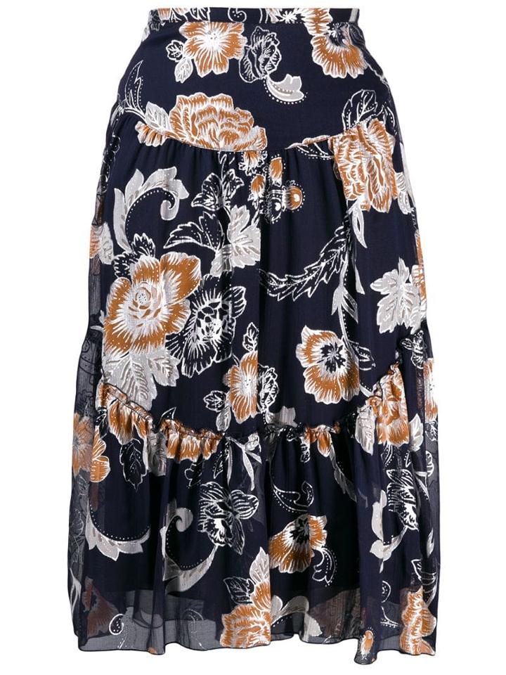 See By Chloé Floral Print Skirt - Blue