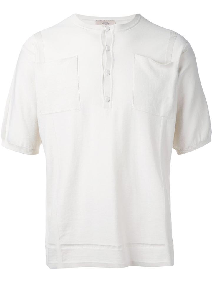 Maison Flaneur - Button Up Sweatshirt - Men - Cotton - 44, White, Cotton