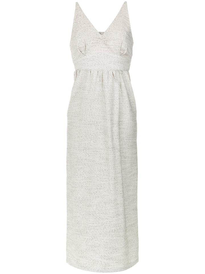 Lilly Sarti V-neck Midi Dress - Nude & Neutrals