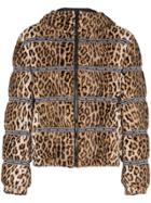Versace Leopard Print Puffer Jacket - A77w Multicoloured