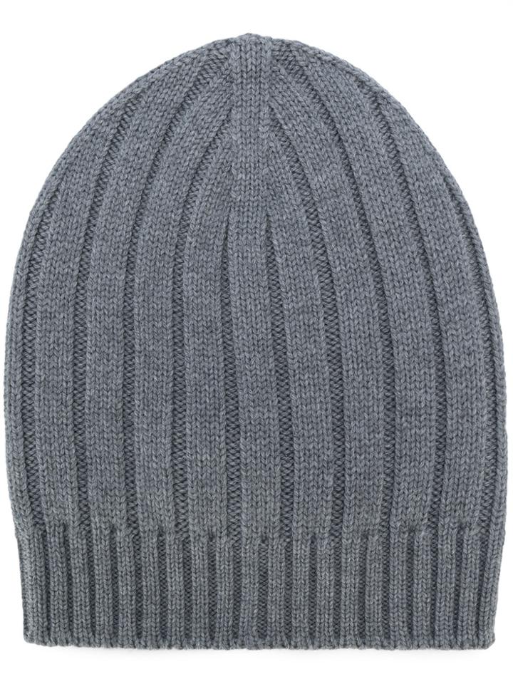 Eleventy Ribbed Detail Beanie - Grey