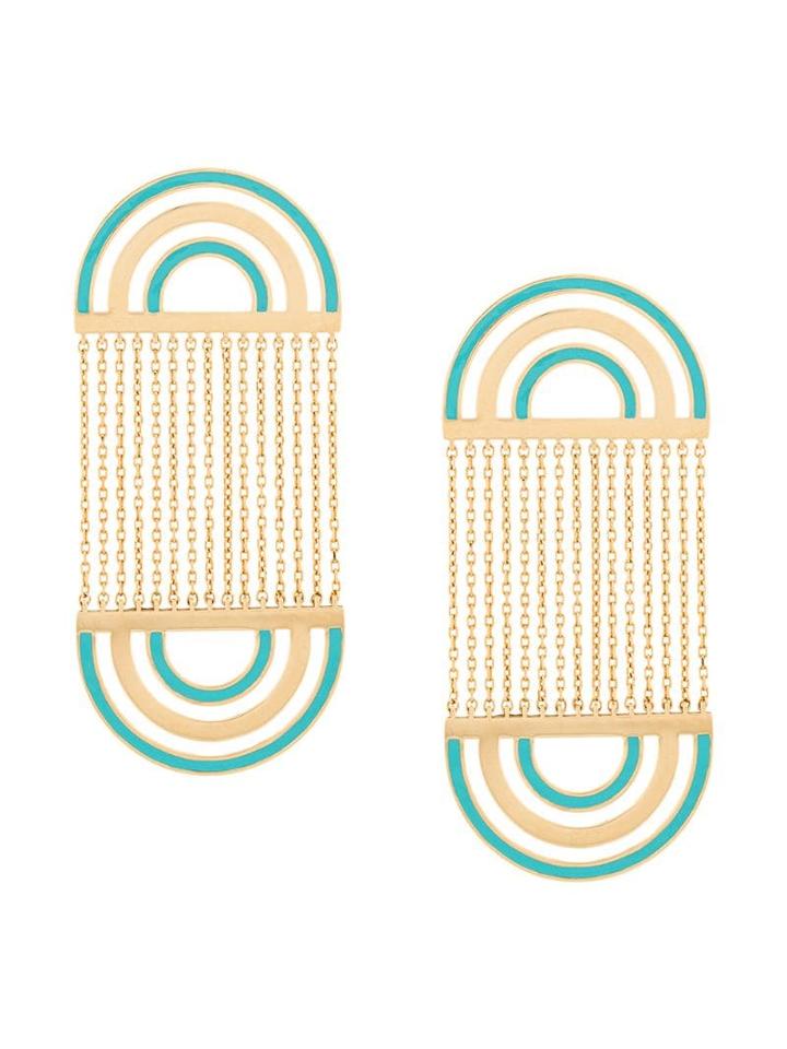 Nevernot Farfetch Exclusive 18kt Yellow Gold Embellished Drop Earrings