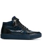Baldinini Croc Effect Sneakers - Blue