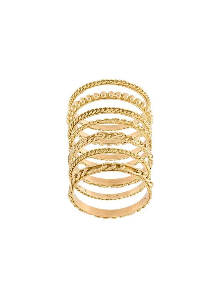 Wouters & Hendrix Gold Set Of 4 Sculpted Rings - Metallic
