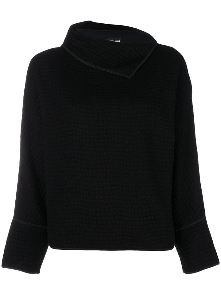 Giorgio Armani Slit Roll Collar Jumper - Black