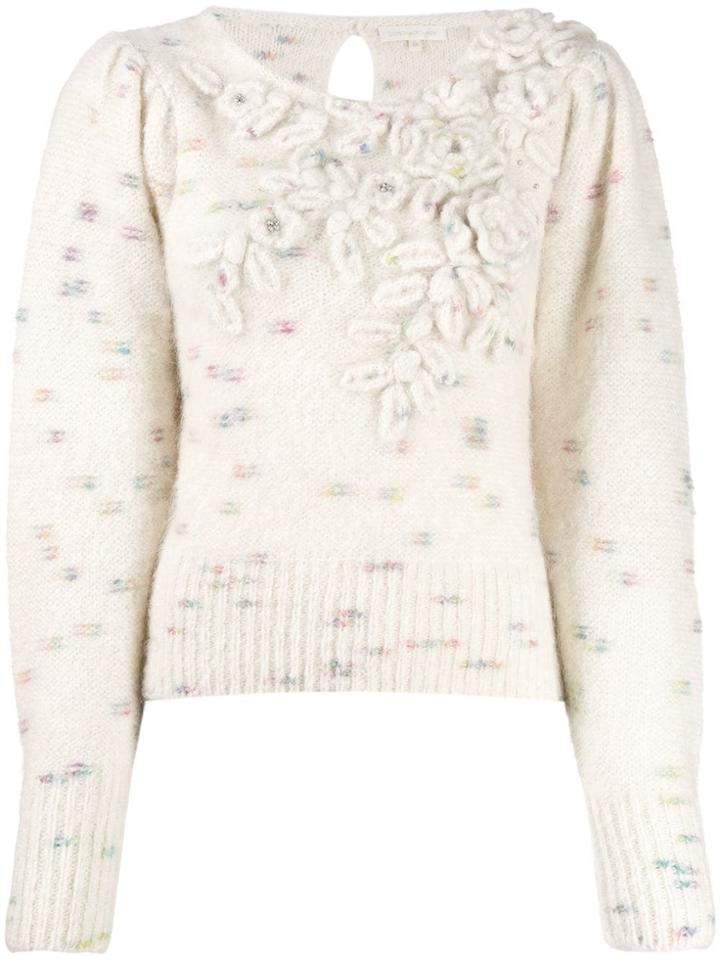 Love Shack Fancy Fitted Embroidered Jumper - Neutrals