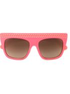 Stella Mccartney 'falabella' Square Sunglasses, Women's, Pink/purple, Acetate
