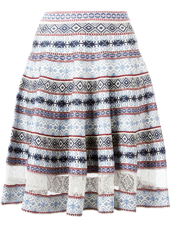 Alexander Mcqueen Knee-length Jacquard Skirt - Blue