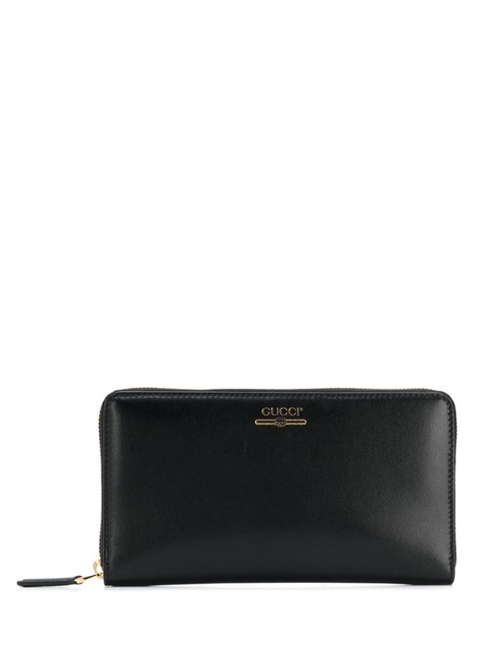Gucci Logo Zip Around Wallet - Black