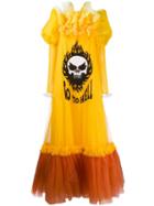 Viktor & Rolf Go To Hell Printed Tulle Gown - Yellow