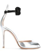 Gianvito Rossi Metallic Bow Sandals