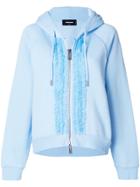 Dsquared2 Ruffle Trim Zipped Hoodie - Blue