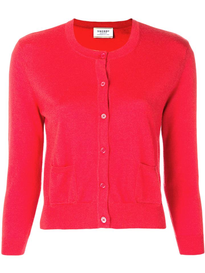 Snobby Sheep Cropped Cardigan - Red