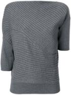 Jw Anderson Asymmetric Ribbed Knitted Top - Grey