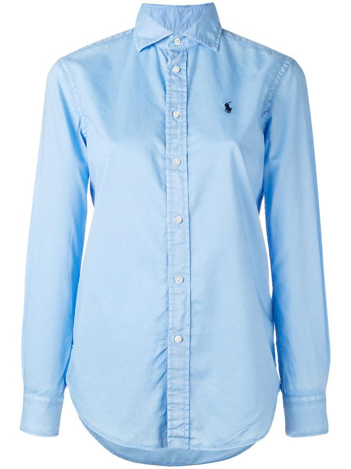Polo Ralph Lauren - Classic Logo Shirt - Women - Cotton - 6, Blue, Cotton