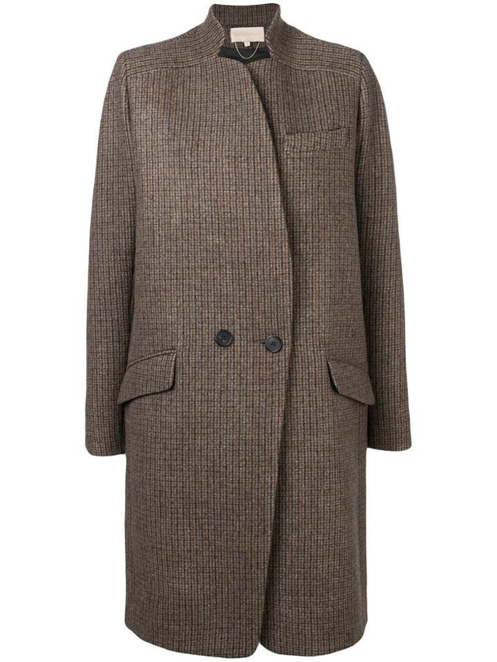 Vanessa Bruno Checked Two Button Coat - Neutrals