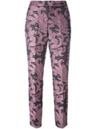 Christian Pellizzari Cropped Jacquard Trousers, Women's, Size: 42, Pink/purple, Viscose/polyester/polyamide