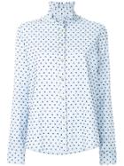 Macgraw Polka Dot High Neck Shirt - Blue
