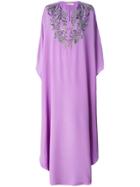 Emilio Pucci Embroidered Neck Kaftan Dress - Pink & Purple