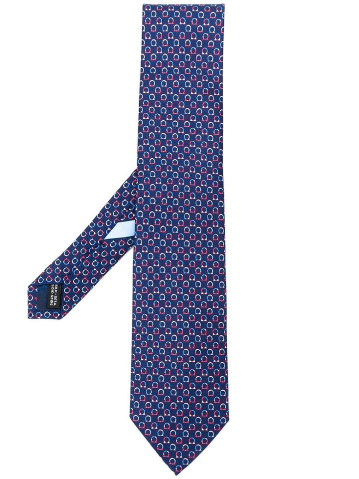 Salvatore Ferragamo Gancini Woven Tie - Blue