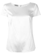 Armani Collezioni Shortsleeved Blouse, Women's, Size: 46, White, Silk/spandex/elastane