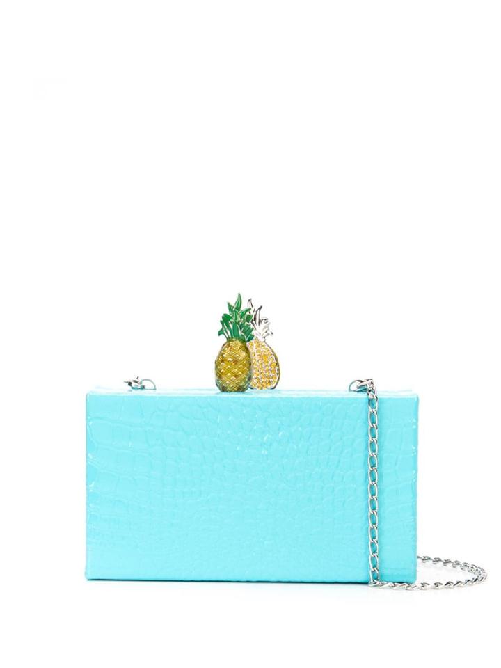 Edie Parker Pineapple Clutch - Blue