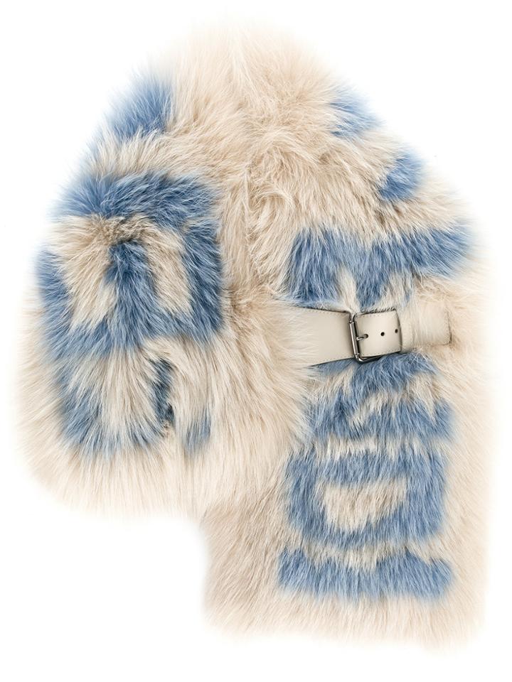 Fendi Contrasting Collar With Logo - Multicolour