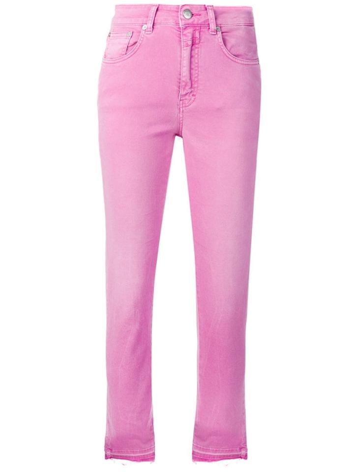 Closed Frayed Slim Fit Jeans - Pink