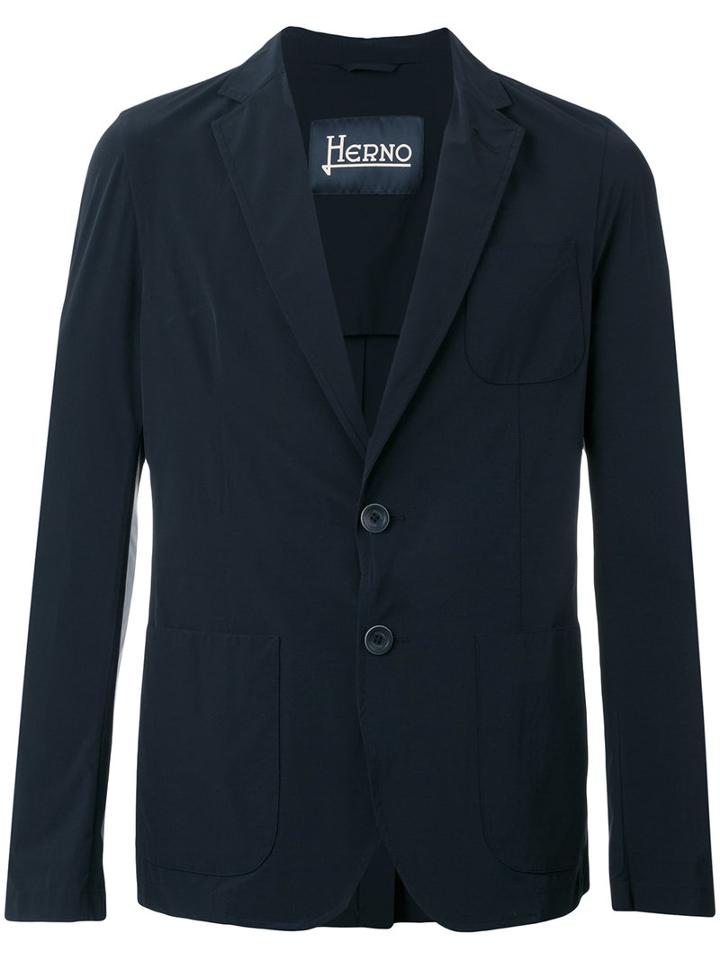 Herno - Classic Blazer - Men - Polyamide/spandex/elastane - 48, Blue, Polyamide/spandex/elastane