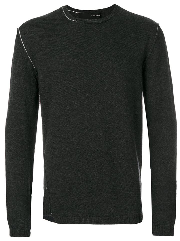 Isabel Benenato Crew Neck Jumper - Grey