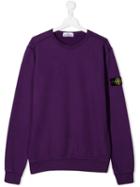 Stone Island Junior Teen Logo Patch Sweatshirt - Purple