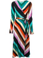 Dvf Diane Von Furstenberg Chevron Stripe Wrap Dress - Multicolour