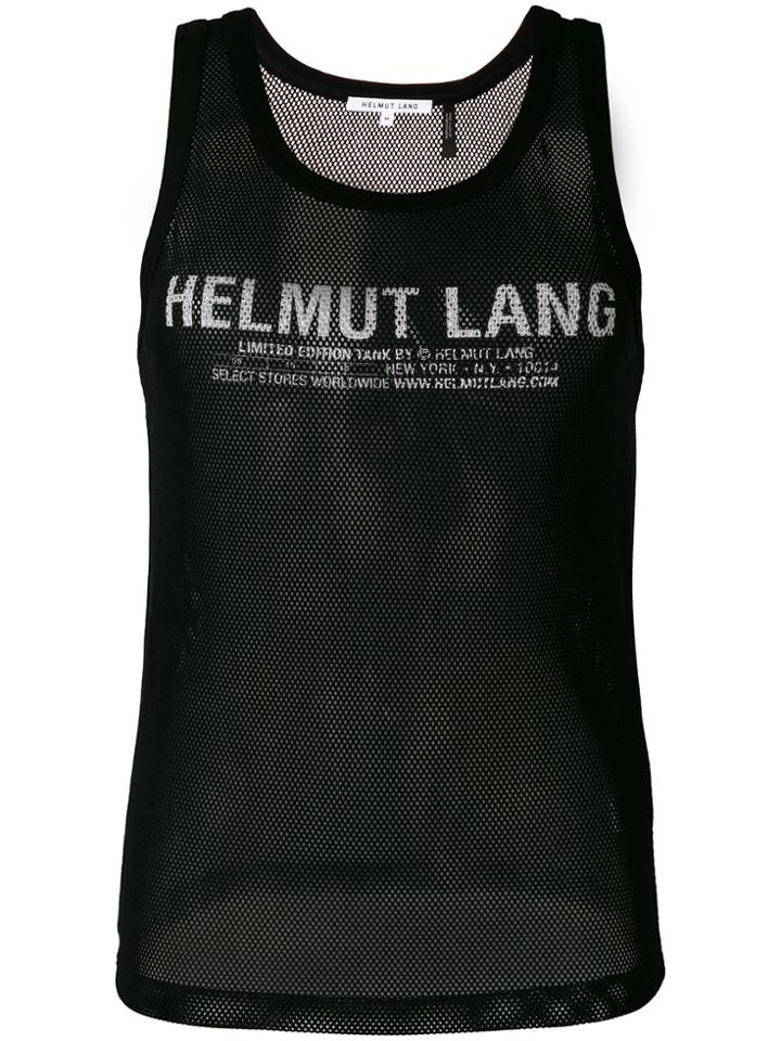 Helmut Lang Fishnet Logo Vest - Black