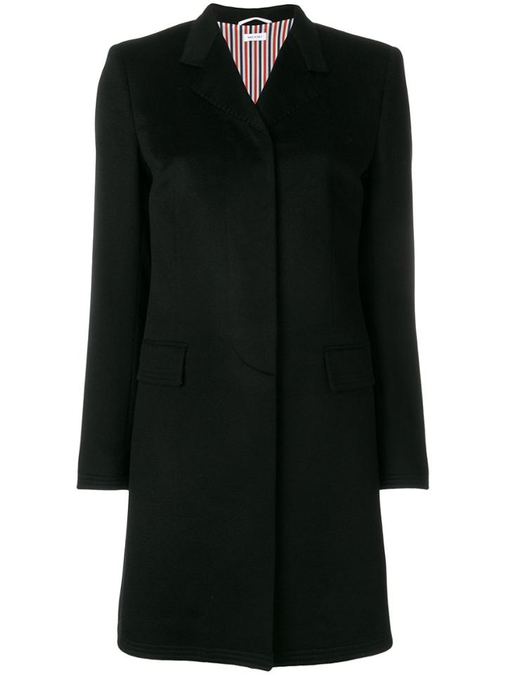 Thom Browne Bow Back Cashmere Chesterfield Overcoat - Black