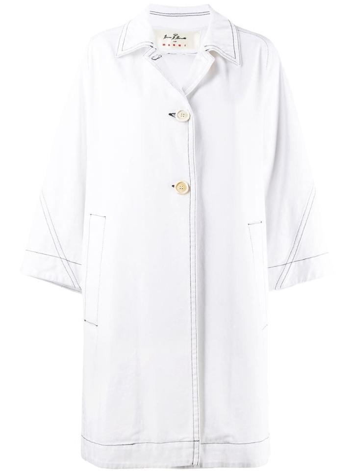 Marni Oversized Denim Coat - White