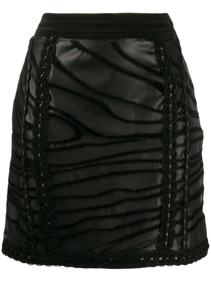 Amen Lace Trim Skirt - Black
