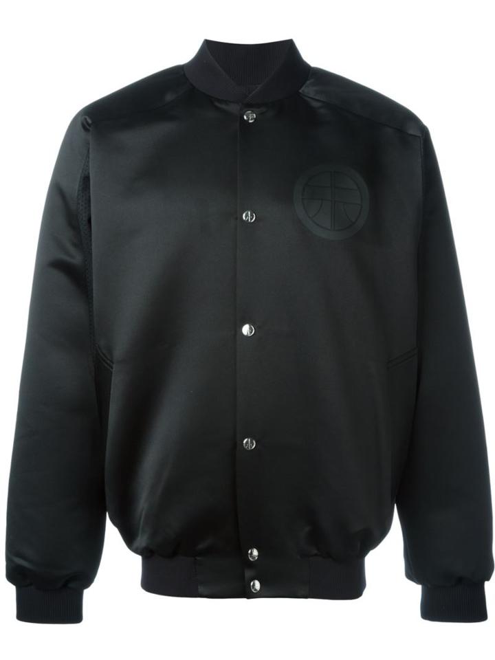 Astrid Andersen Chest Logo Bomber Jacket, Men's, Size: M, Black, Polyester