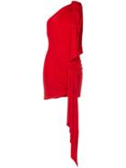 Alexandre Vauthier One Shoulder Ruched Mini Dress - Red