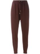 Givenchy Drawstring Crepe Trousers, Women's, Size: 40, Pink/purple, Viscose/spandex/elastane/acetate/silk