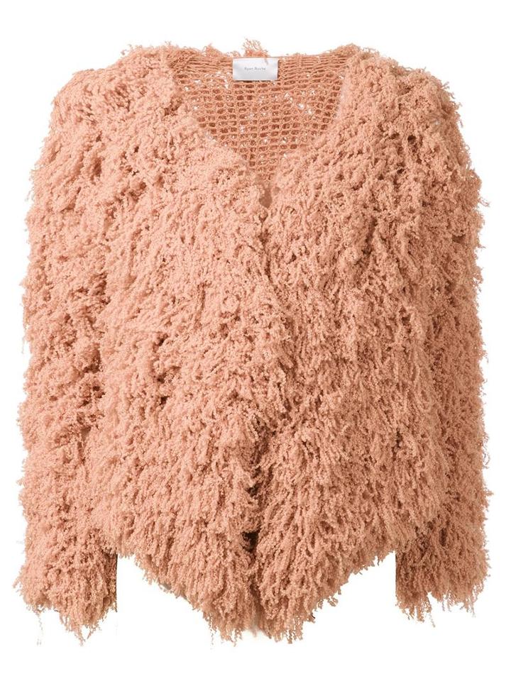 Ryan Roche Open Front Cardigan, Women's, Size: Medium, Pink/purple, Cashmere
