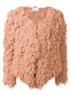 Ryan Roche Open Front Cardigan, Women's, Size: Medium, Pink/purple, Cashmere
