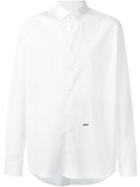 Dsquared2 Classic Plaque Detail Shirt, Men's, Size: 46, White, Cotton/spandex/elastane