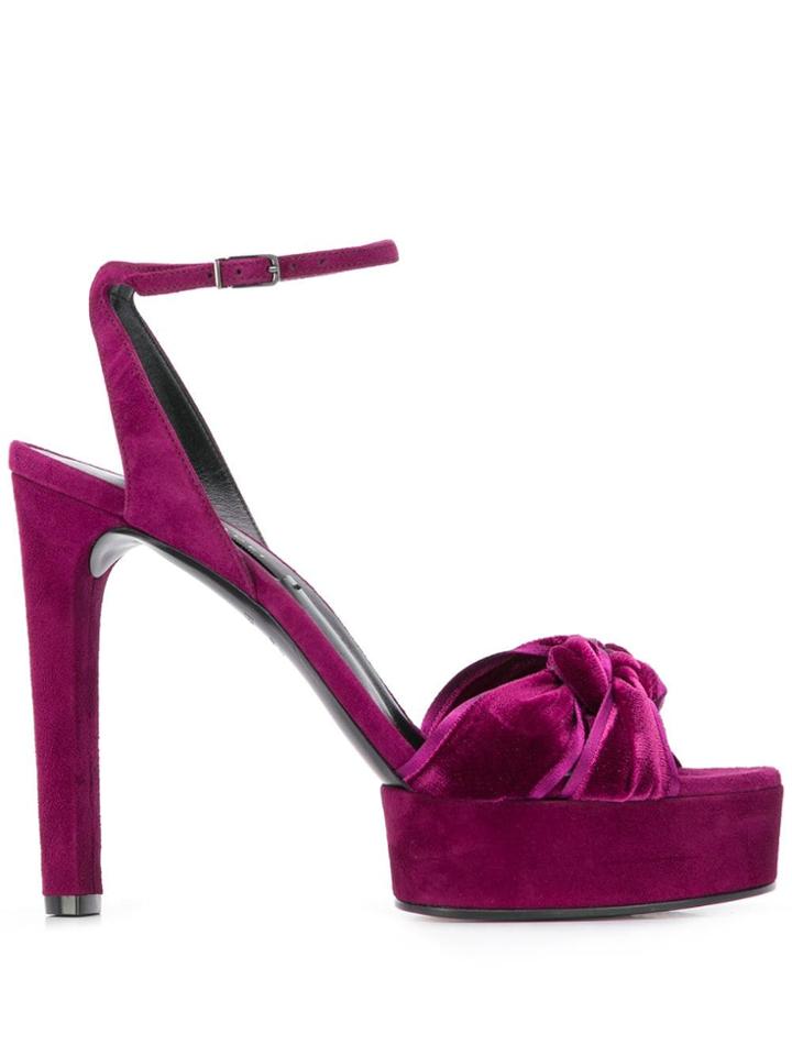 Casadei Twisted Strap Heeled Sandals - Purple