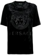 Versace Medusa Velour T-shirt - Black